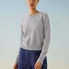 Apparel * | White + Warren Essential Cashmere Shrunken Crewneck Best-Sellers Grey Heather