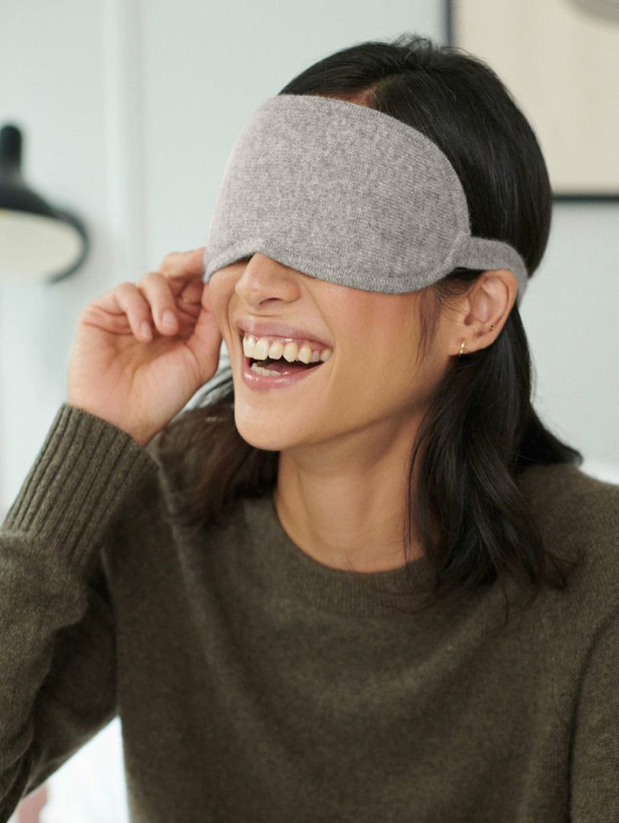 Apparel * | White + Warren Cashmere Eye Mask Grey Heather