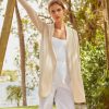 Apparel * | White + Warren Cardigans Linen Long Open Cardigan Calico