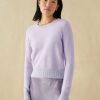 Apparel * | White + Warren Essential Cashmere Shrunken Crewneck Best-Sellers Lilac Shadow