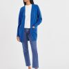 Apparel * | White + Warren Cashmere Patch Pocket Open Cardigan Deep Blue