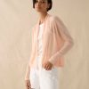 Apparel * | White + Warren Linen Blend Cropped Open Cardigan Vacation Wardrobe Peach Heather