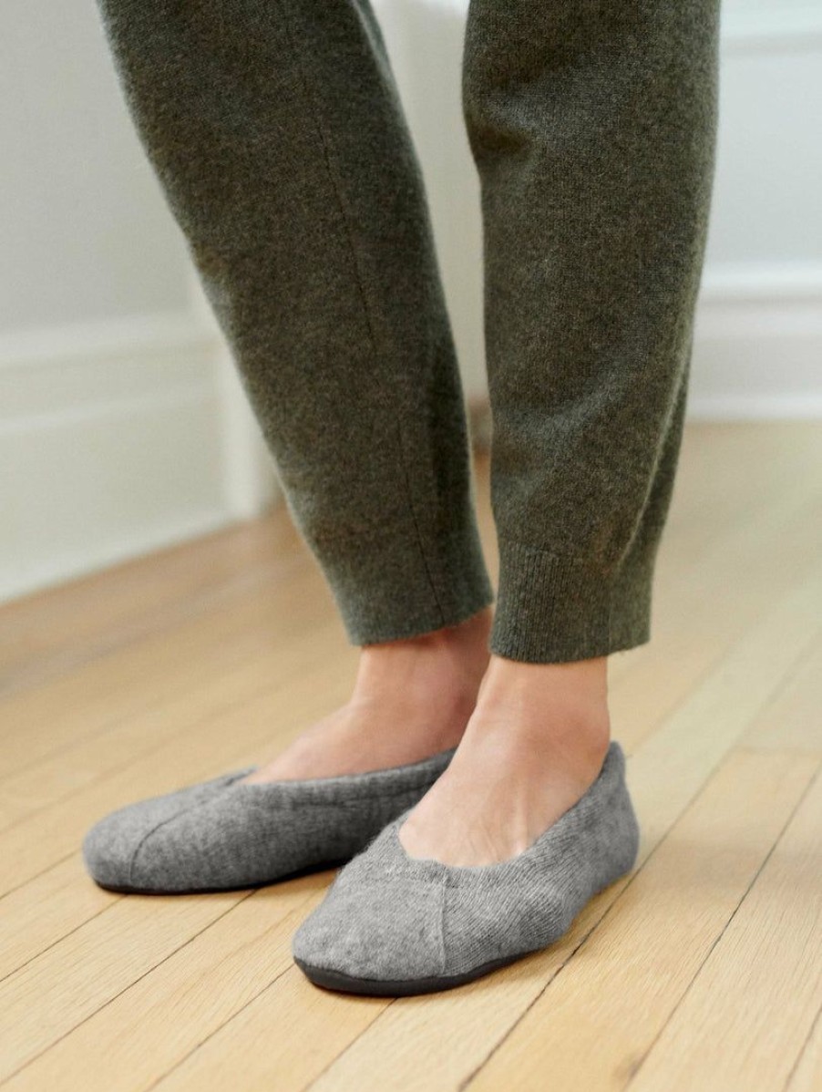 Apparel * | White + Warren Cashmere Ballet Slipper Almost Gone Grey Heather