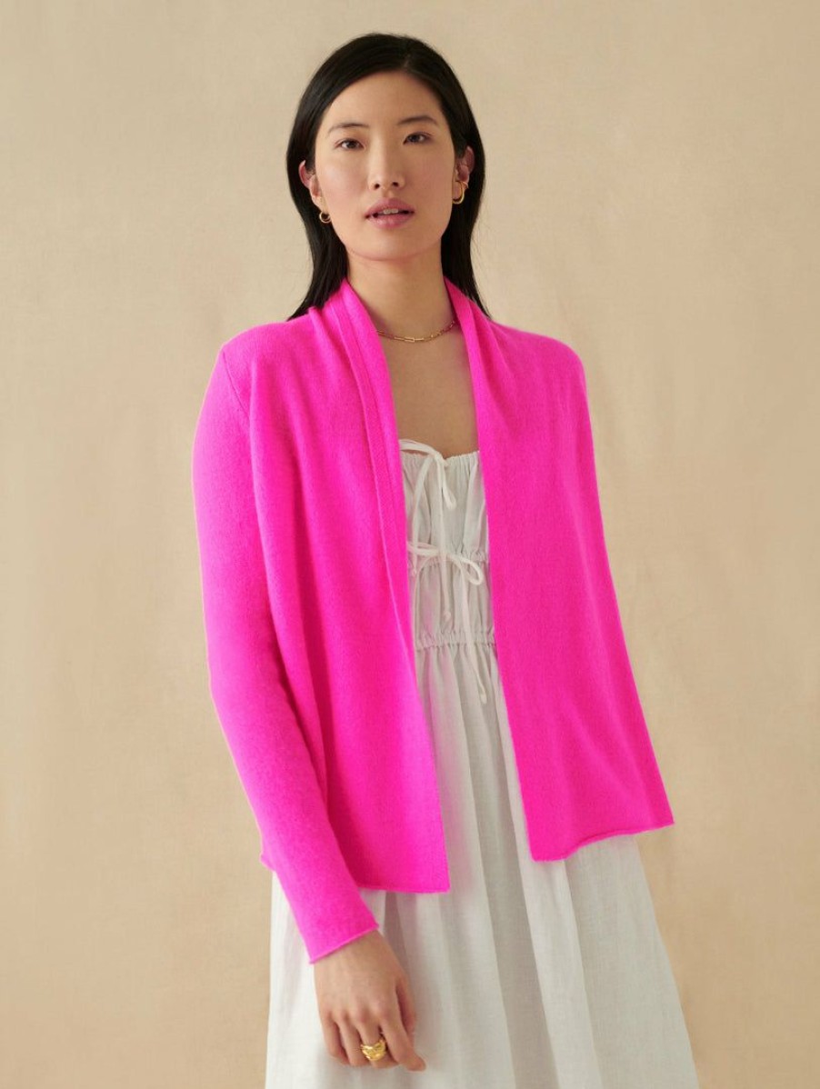 Apparel * | White + Warren Essential Cashmere Mini Trapeze Electric Fuchsia