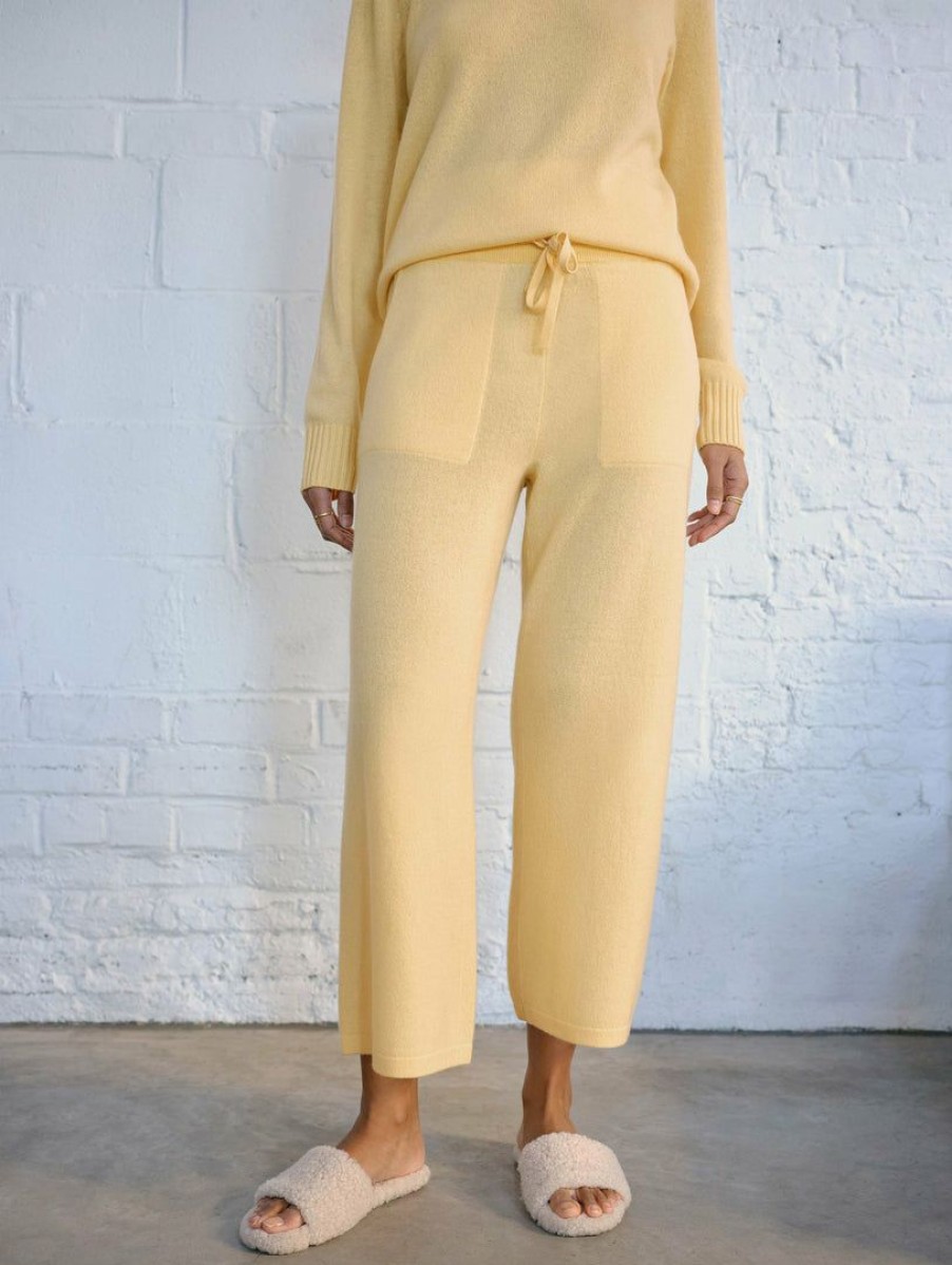 Apparel * | White + Warren Cashmere Cropped Wide Leg Pant Pants + Shorts Honeysuckle