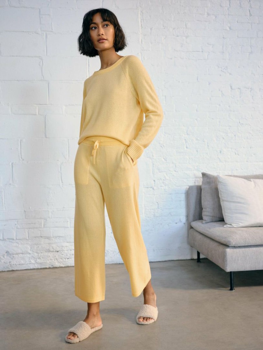 Apparel * | White + Warren Cashmere Cropped Wide Leg Pant Pants + Shorts Honeysuckle