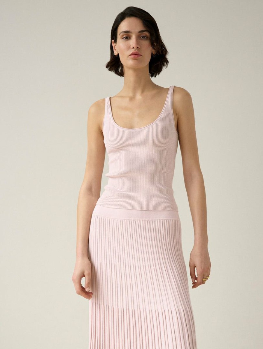 Apparel * | White + Warren Cotton Silk Tank Color Shop Light Blush