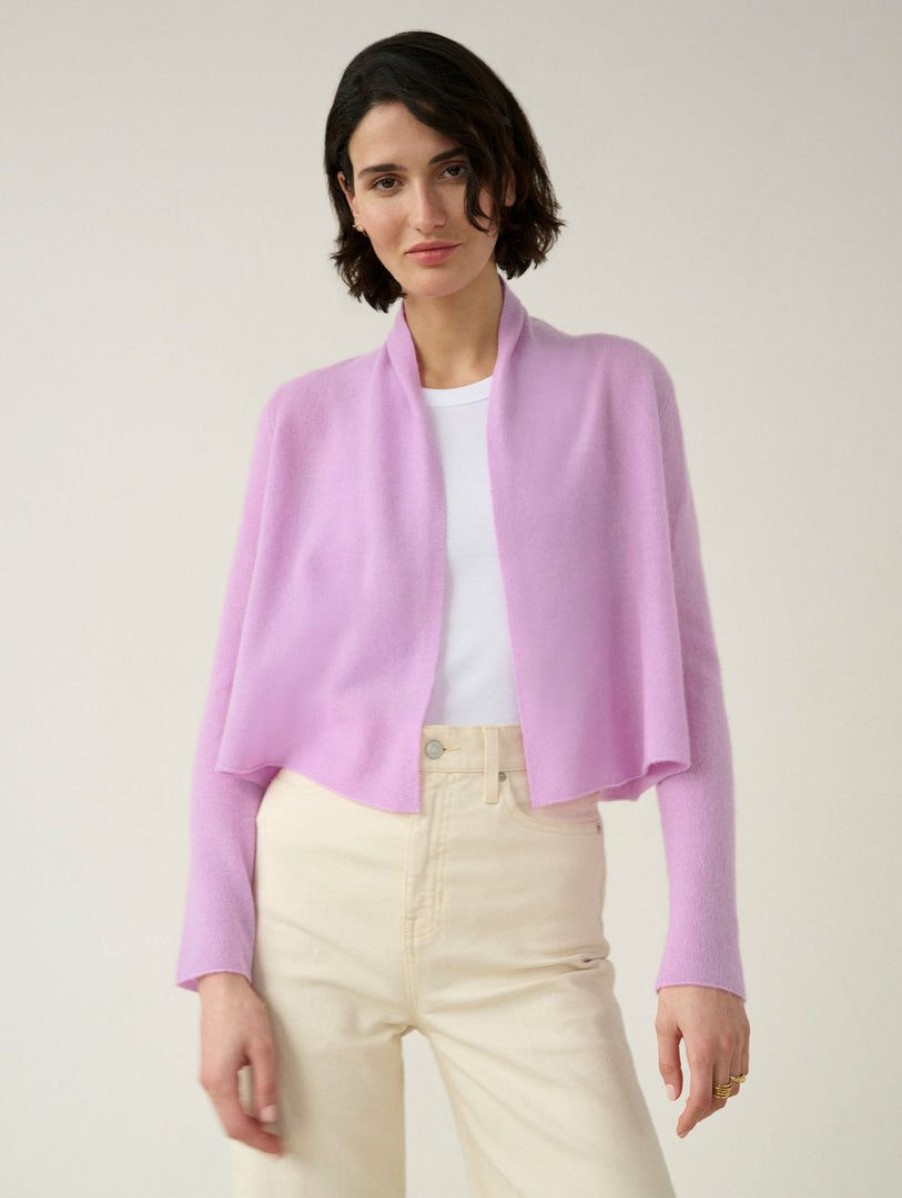 Apparel * | White + Warren Essential Cashmere Cropped Trapeze Summer Staples Bright Mauve