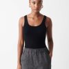 Apparel * | White + Warren Almost Gone Cashmere Ribbed Tank Black