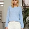 Apparel * | White + Warren Italian Recycled Cotton Cropped Crewneck Clear Blue