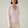 Apparel * | White + Warren Cotton Silk V Neck Color Shop Light Blush