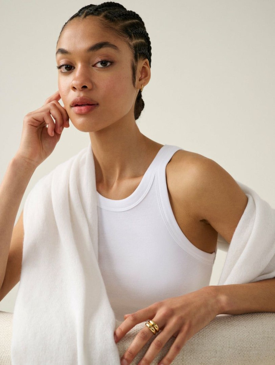 Apparel * | White + Warren Cashmere Travel Wrap Soft White