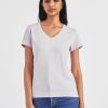 Apparel * | White + Warren Cotton Modal V Neck Tee Tops + Tees Pale Lilac