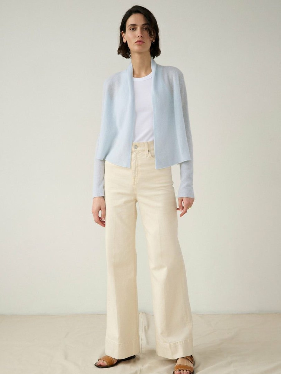 Apparel * | White + Warren Essential Cashmere Cropped Trapeze Hydrangea