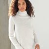 Apparel * | White + Warren Almost Gone Cashmere Waffle Standneck Soft White