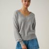 Apparel * | White + Warren Essential Cashmere V Neck Best-Sellers Grey Heather