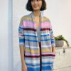 Apparel * | White + Warren Pattern Shop Luxe Cashmere Striped Cardigan Bright Combo