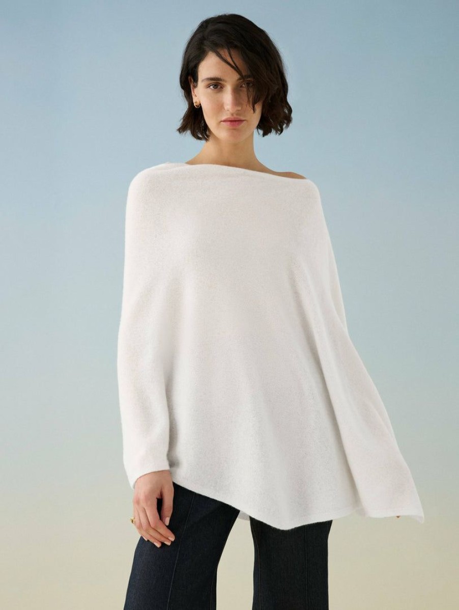 Apparel * | White + Warren Cashmere Two Way Angled Topper Celebration Shop Soft White