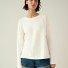 Apparel * | White + Warren Cotton Silk Ribbed Crewneck Best-Sellers White