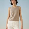 Apparel * | White + Warren Best-Sellers Cotton Silk Ribbed Top Latte