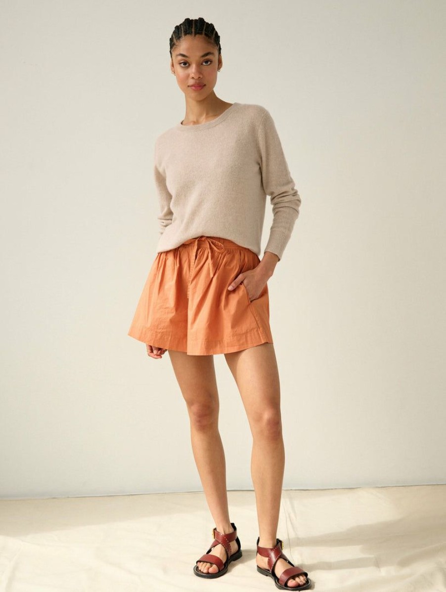 Apparel * | White + Warren Essential Cashmere Crewneck Toffee Heather