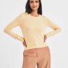 Apparel * | White + Warren Essential Cashmere Shrunken Crewneck Honeysuckle