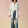 Apparel * | White + Warren Linen Blend Open Cardigan Celebration Shop White