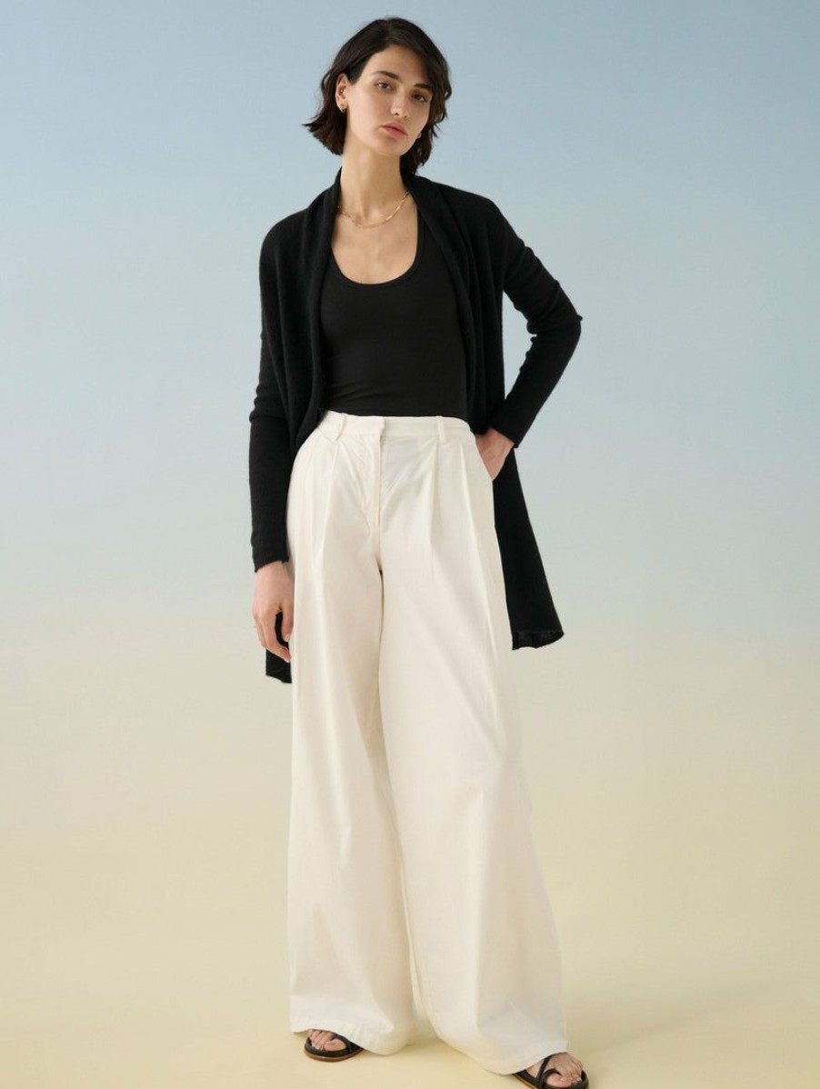 Apparel * | White + Warren Best-Sellers Essential Cashmere Trapeze Cardigan Black