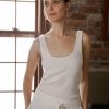 Apparel * | White + Warren Cashmere Ribbed Tank Tops + Tees Soft White