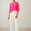 Apparel * | White + Warren Essential Cashmere Crewneck Neon Berry