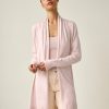 Apparel * | White + Warren Cotton Silk Long Open Cardigan Best-Sellers Light Blush