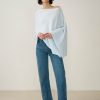 Apparel * | White + Warren Cashmere Two Way Angled Topper Summer Staples Hydrangea