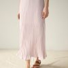 Apparel * | White + Warren Best-Sellers Cotton Silk Ribbed Skirt Light Blush